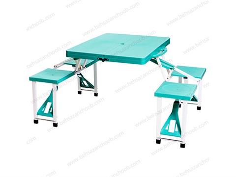 میز و صندلی چهار نفره تاشو رنگ سبز A007